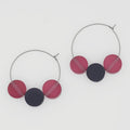 Fuchsia Dot Hoop Dangle Earring - Sylca Designs - Chunky Jewelry