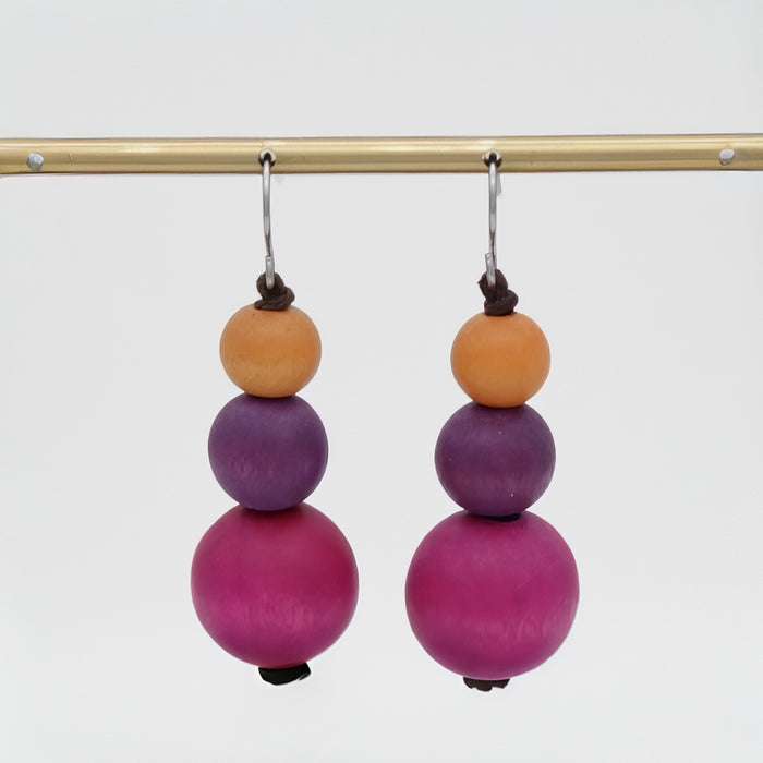 Fuchsia Drop Lela Earrings - Sylca Designs - Chunky Jewelry