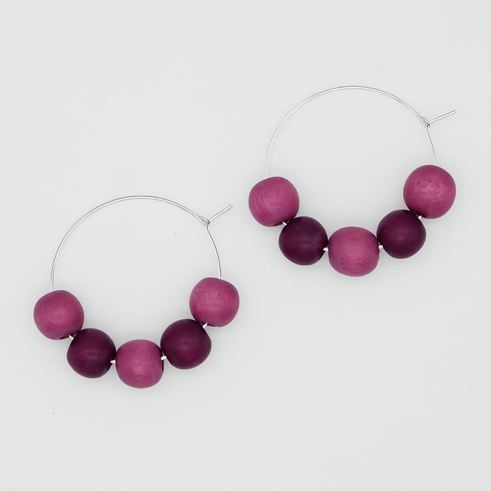 Fuchsia Hoop Dangle Earring - Sylca Designs - Chunky Jewelry