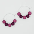 Fuchsia Hoop Dangle Earring - Sylca Designs - Chunky Jewelry