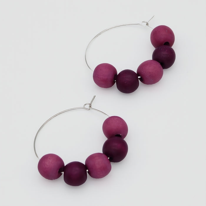 Fuchsia Hoop Dangle Earring - Sylca Designs - Chunky Jewelry
