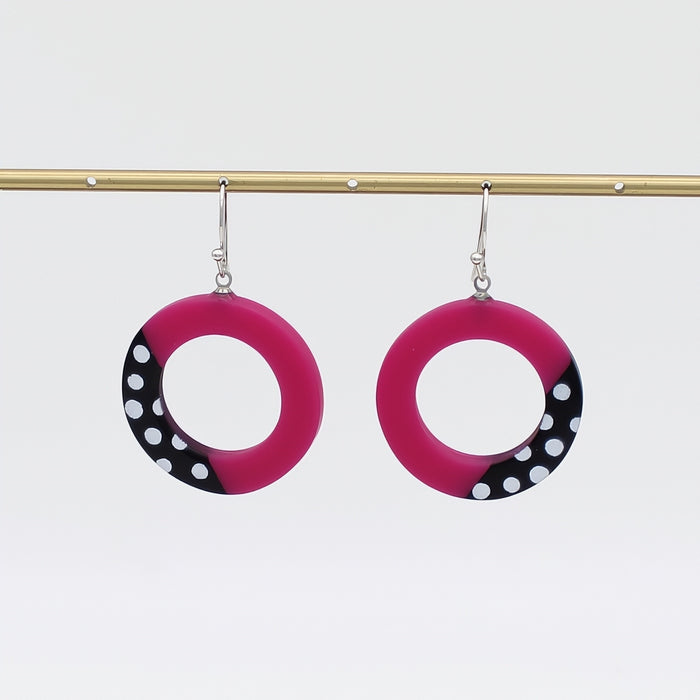 Fuchsia Inez Earrings - Sylca Designs - Artsy Chunky Jewelry