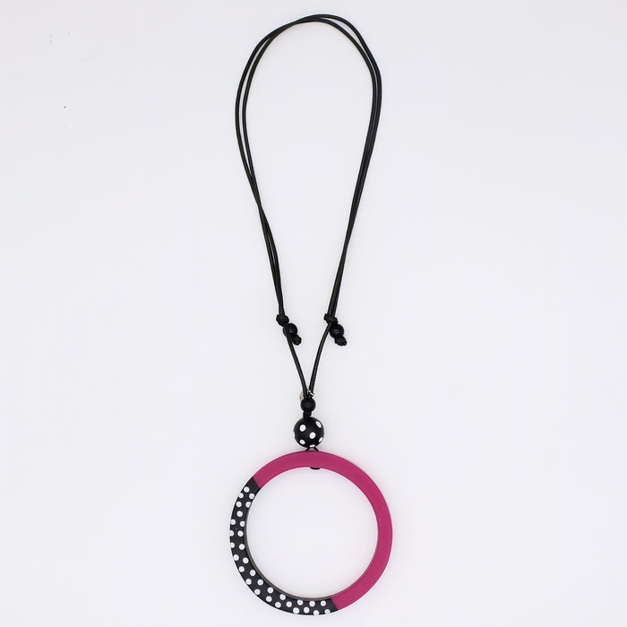 Fuchsia Inez Pendant Necklace - Sylca Designs - Chunky Jewelry