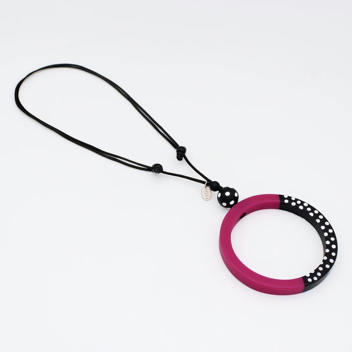 Fuchsia Inez Pendant Necklace - Sylca Designs - Chunky Jewelry