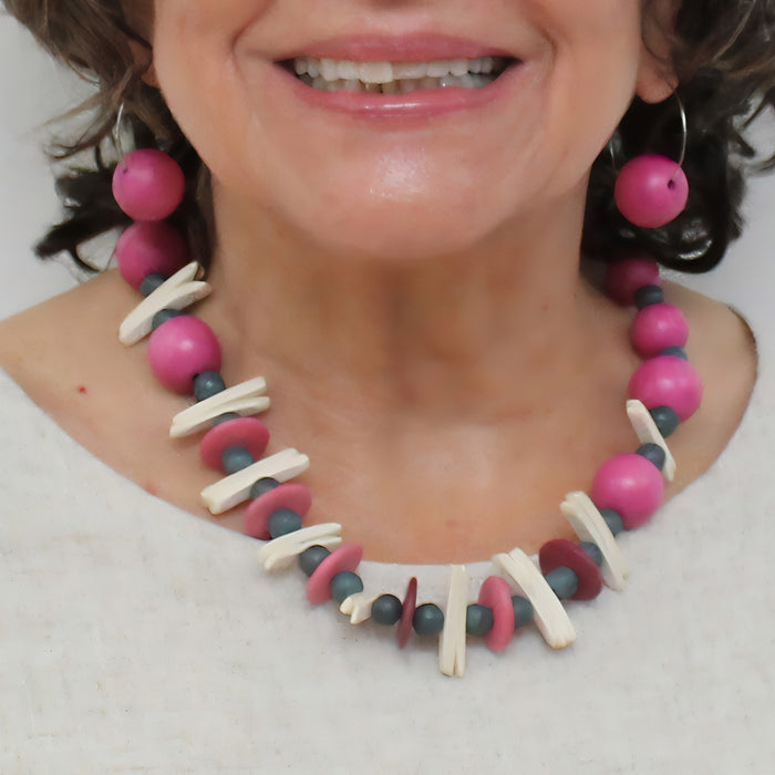 Fuchsia Liora Statement Necklace - Sylca Designs - Chunky Jewelry