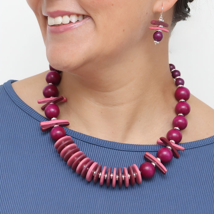 Fuchsia Skylar Coastal Aura Necklace - Sylca Designs - Chunky Jewelry