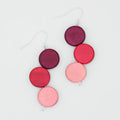 Fuchsia Triple Stacked Earring - Sylca Designs - Chunky Jewelry