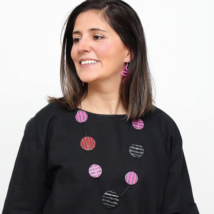 Fuchsia Zingy Statement Necklace - Sylca Designs - Chunky Jewelry