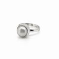 Sterling silver freshwater pearl Full Moon Ring by Lush Designs Jewellery