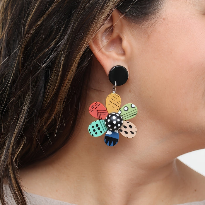 Garden of Color Flower Earring - Sylca Designs - Chunky Jewelry