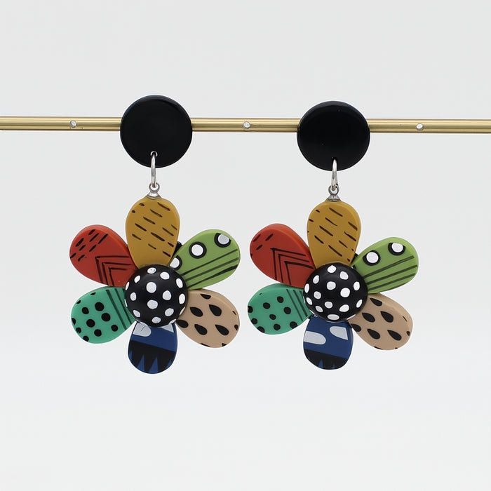 Garden of Color Flower Earring - Sylca Designs - Chunky Jewelry
