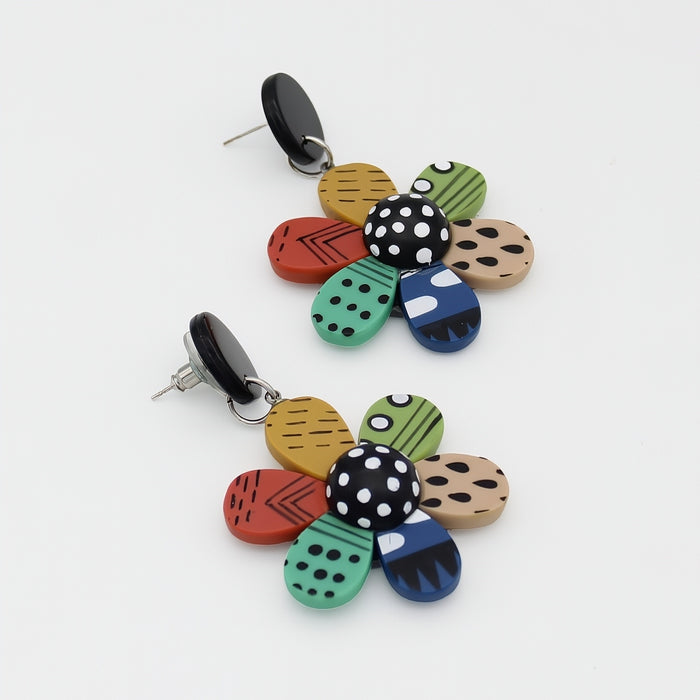 Garden of Color Flower Earring - Sylca Designs - Chunky Jewelry