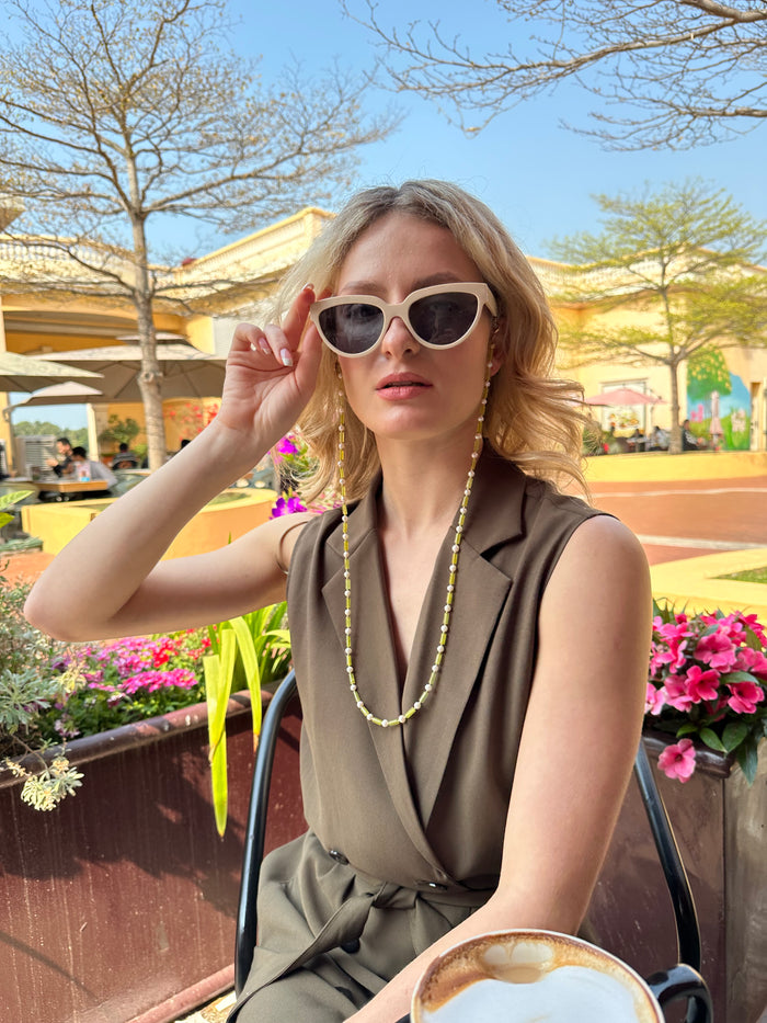 Gemstone With Freshwater Pearls Multi-Way Sunglasses Chain EC004 - FARRA