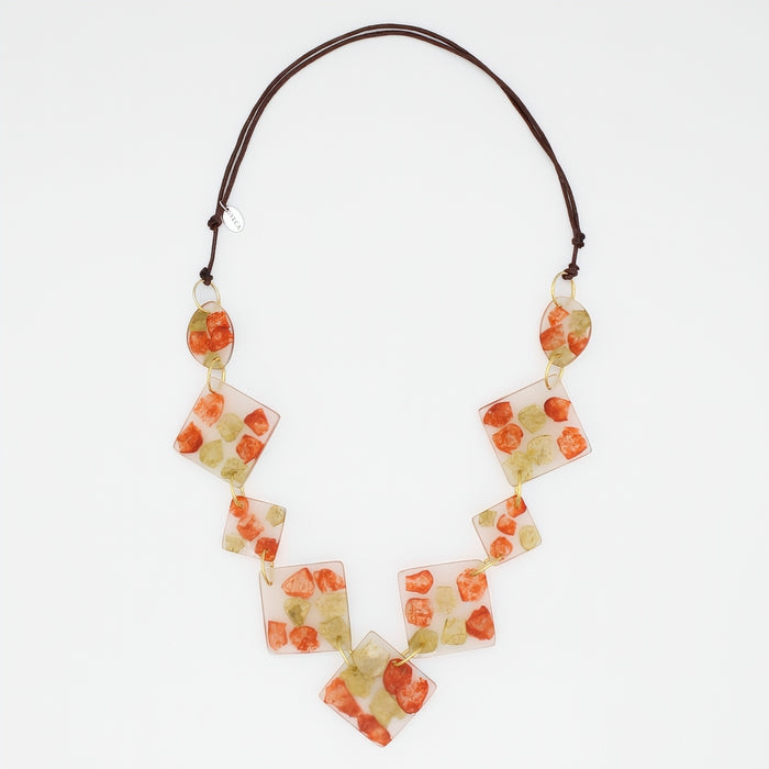 Geometric Amber Frost Necklace