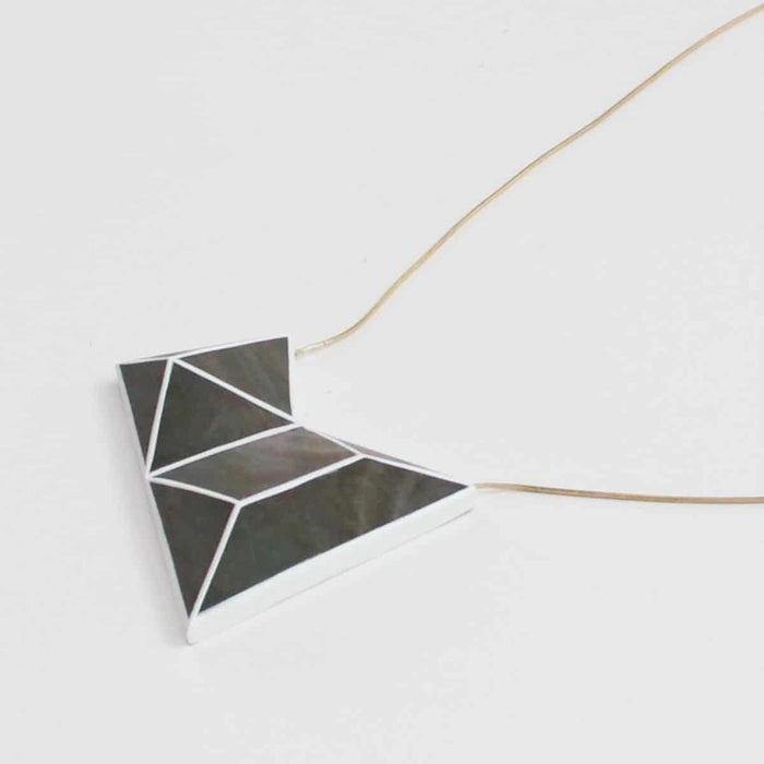 Geometric Cadence Necklace Grey - Sylca Designs - Chunky Jewelry