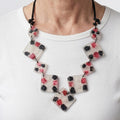 Geometric Crimson Frost Necklace