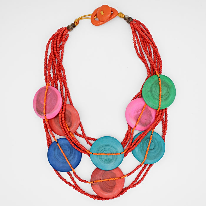 Geometric Multi Color Gisele Necklace - Sylca Designs - Chunky Jewelry
