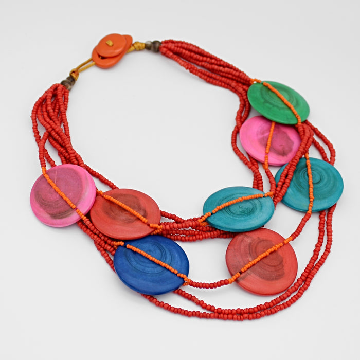 Geometric Multi Color Gisele Necklace - Sylca Designs - Chunky Jewelry
