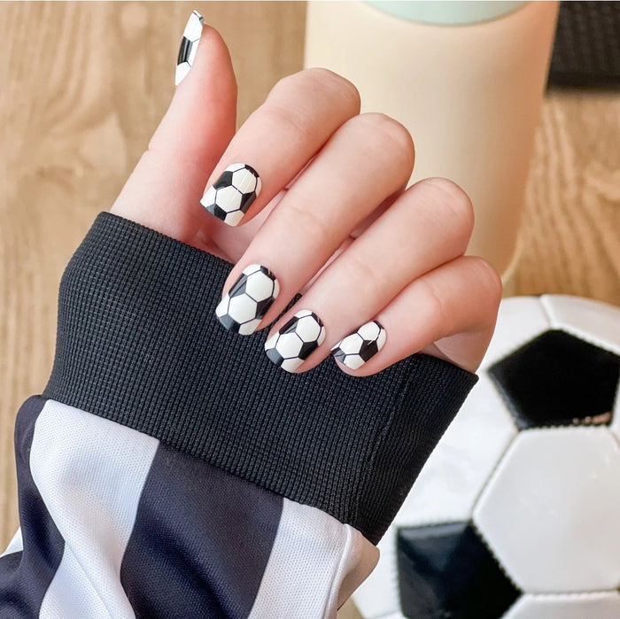 Goal-Oriented, Gaia ~ Short Square ~ Black and White SHINY Soccer Ball Design