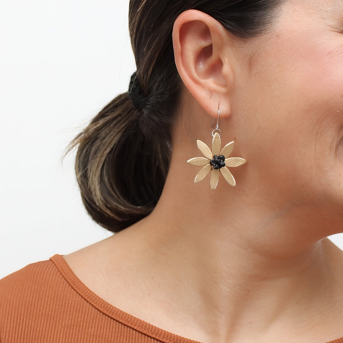 Gold Amaya Flower Earrings - Sylca Designs - Chunky Jewelry