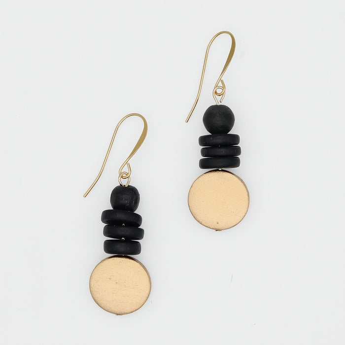 Gold and Black Dusk Earrings