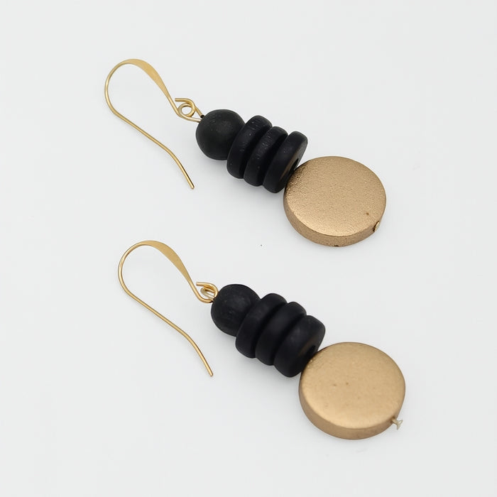 Gold and Black Dusk Earrings