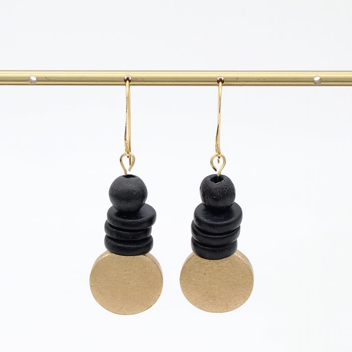 Gold and Black Dusk Earrings