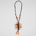 Gold and Orange Bennett Pendant Necklace - Sylca Designs - Chunky Jewelry