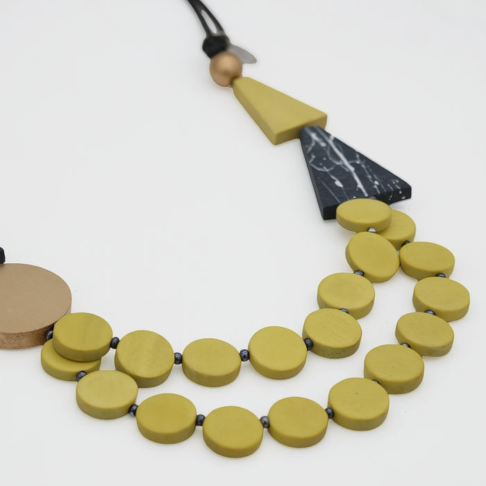 Gold and Yellow Scarlett Multi-Strand Art Necklace