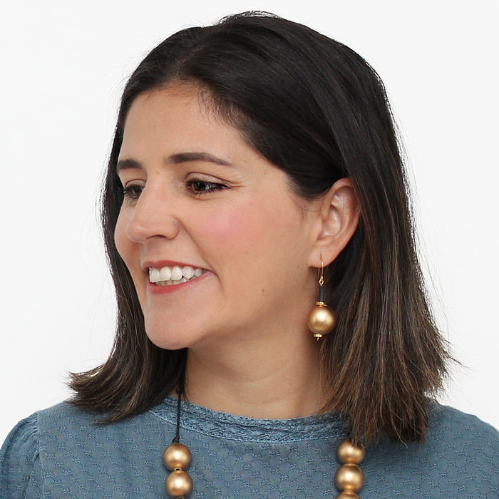 Gold Ball Drop Earring - Sylca Designs - Chunky Jewelry