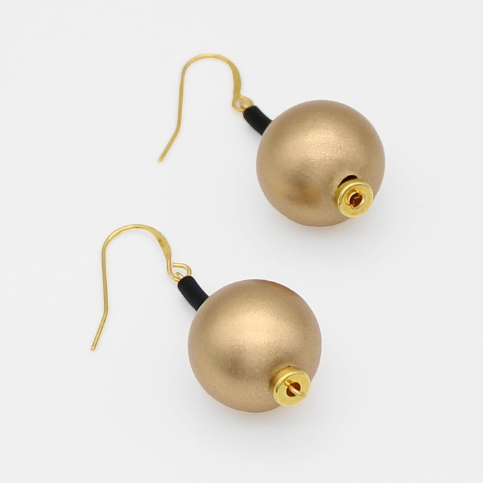 Gold Ball Drop Earring - Sylca Designs - Chunky Jewelry
