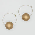 Gold Ball Hoop Dangle Earring - Sylca Designs - Chunky Jewelry