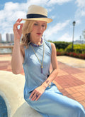 Gold Chain with Amethyst Tassel Necklace JN036 - FARRA