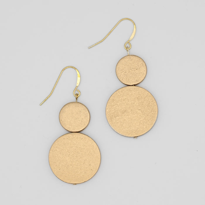 Gold Double Bead Sarah Earrings - Sylca Designs - Chunky Jewelry