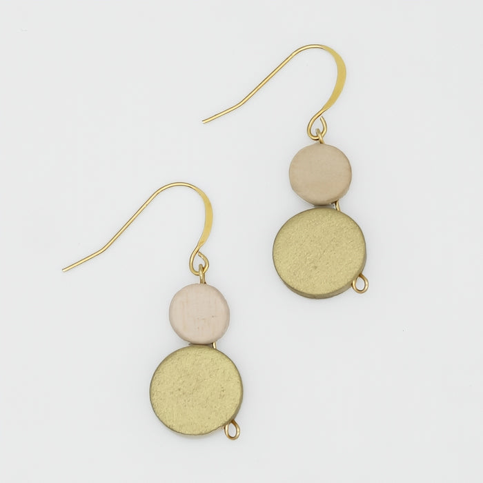 Gold Georgie Two Bead Drop Earrings - Sylca Designs - Chunky Jewelry