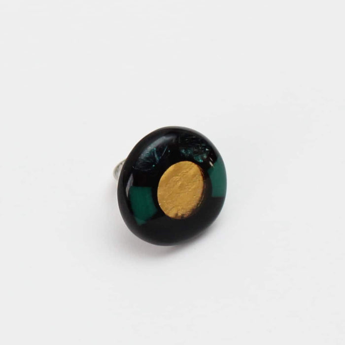 Gold & Green Statement Ring by Sylca - Sylca Designs - Chunky Jewelry