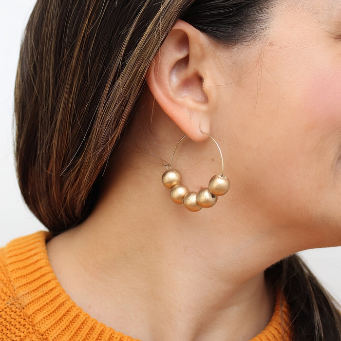 Gold Hoop Dangle Earring - Sylca Designs - Chunky Jewelry
