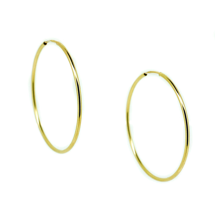 40mm gold hoop earrings crafted in gold vermeil over 925 sterling silver