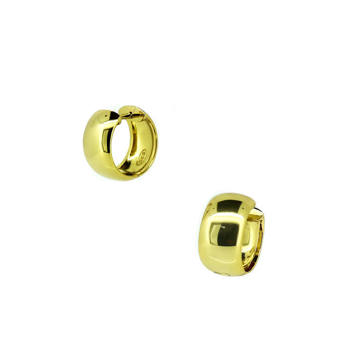 Wide gold vermeil huggie earrings chunky 10mm gold hoops
