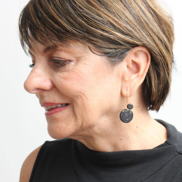 Gold Speckled Calla Earring - Sylca Designs - Chunky Jewelry