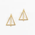Gold Triangle Earrings - Sylca Designs - Chunky Jewelry