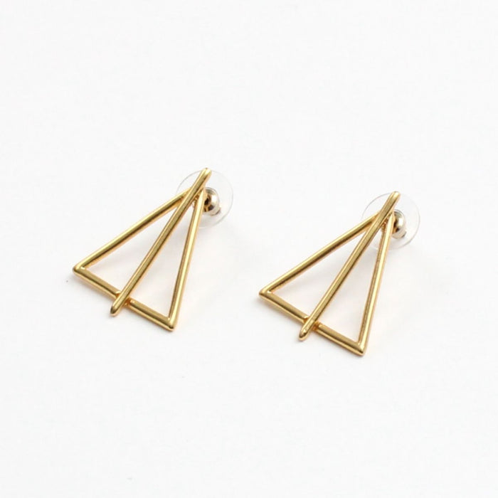 Gold Triangle Earrings - Sylca Designs - Chunky Jewelry