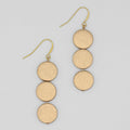 Gold Triple Bead Kira Earring - Sylca Designs - Chunky Jewelry