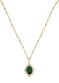 Golden Chain With Zoisite Pendant Necklace KN025