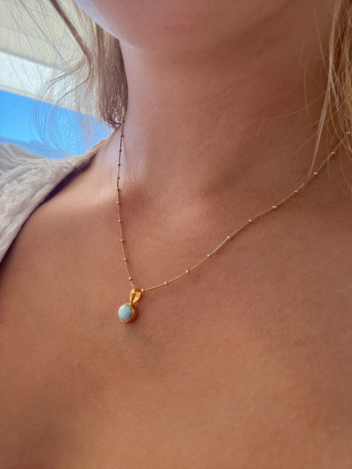 Golden Shores Larimar Pendant Gold | Gold Vermeil Larimar Pendant
