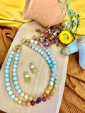 Gradient Brown Jade Double Layers Necklace HN018 - FARRA