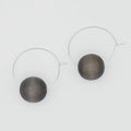 Gray Ball Hoop Dangle Earring - Sylca Designs - Chunky Jewelry