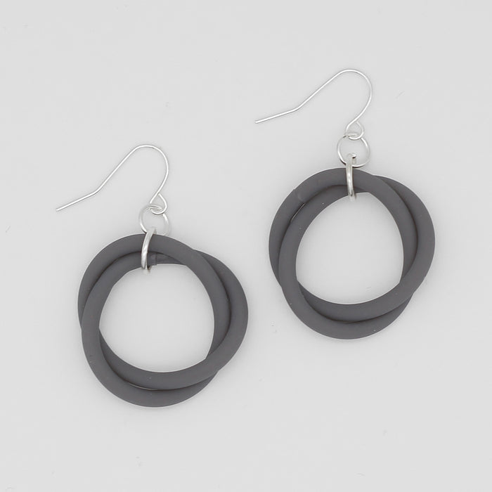 Gray Cefalu Swirl Earring - Sylca Designs - Chunky Jewelry