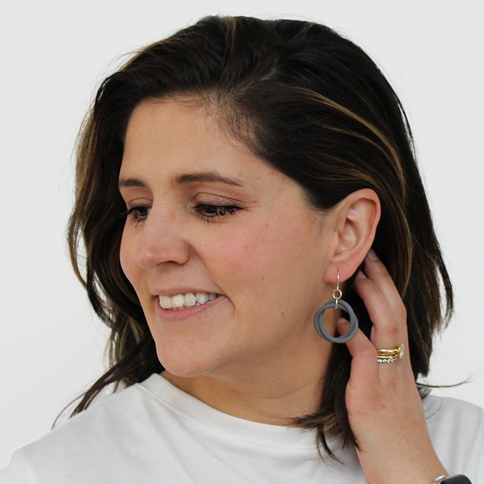 Gray Cefalu Swirl Earring - Sylca Designs - Chunky Jewelry