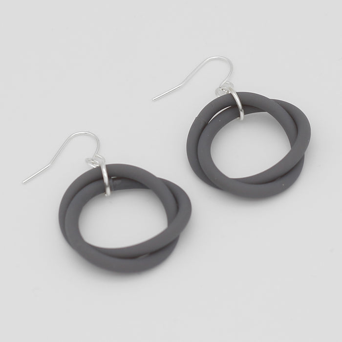 Gray Cefalu Swirl Earring - Sylca Designs - Chunky Jewelry